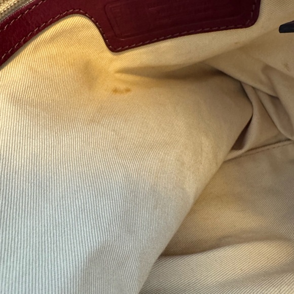 Vintage Frye leather zip tote satchel cherry red leather boho - Picture 10 of 16